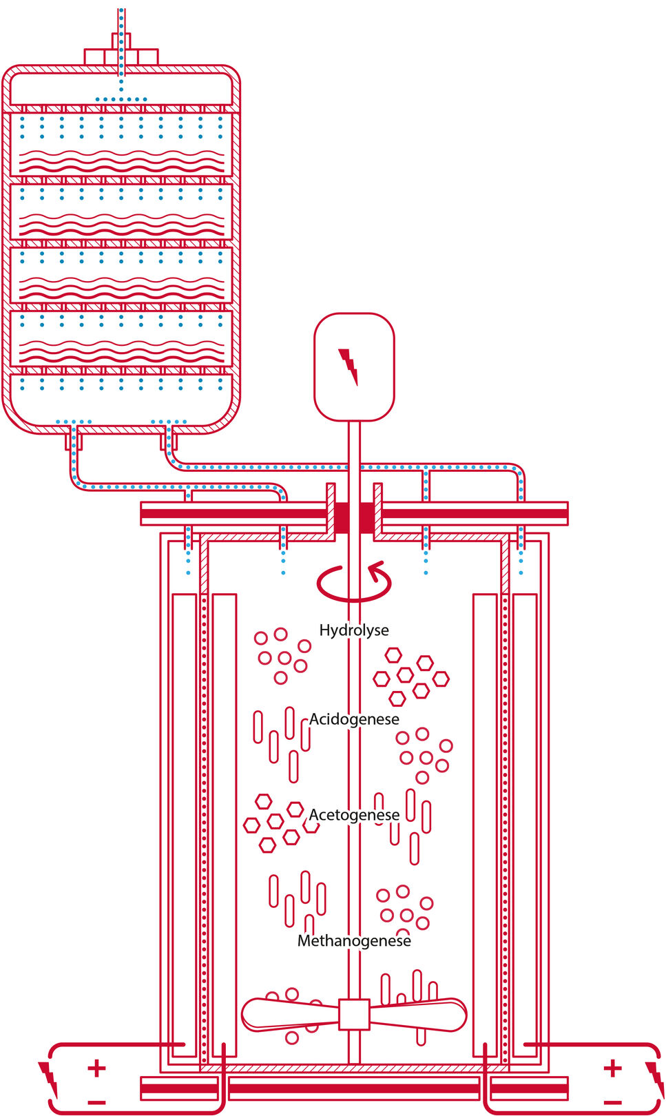 Konstruktion des Biogasreaktors