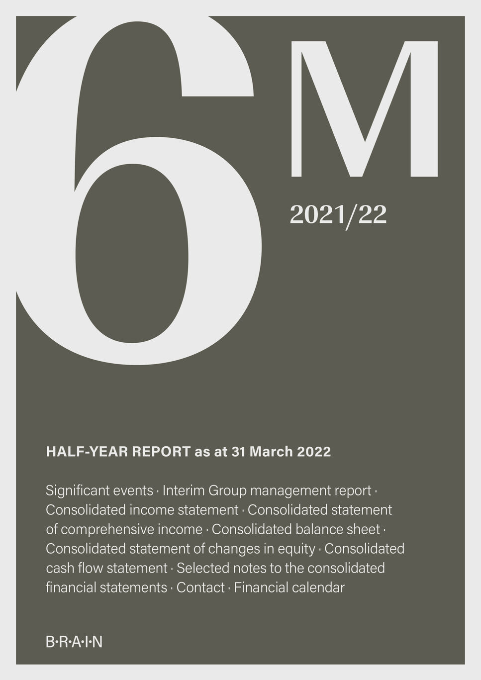 Cover BRAIN Biotech Half-year report_6 M 2021 22